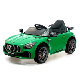 Электромобиль MERCEDES-BENZ GT-R AMG, EVA колёса, кожаное сидение, цвет зеленый