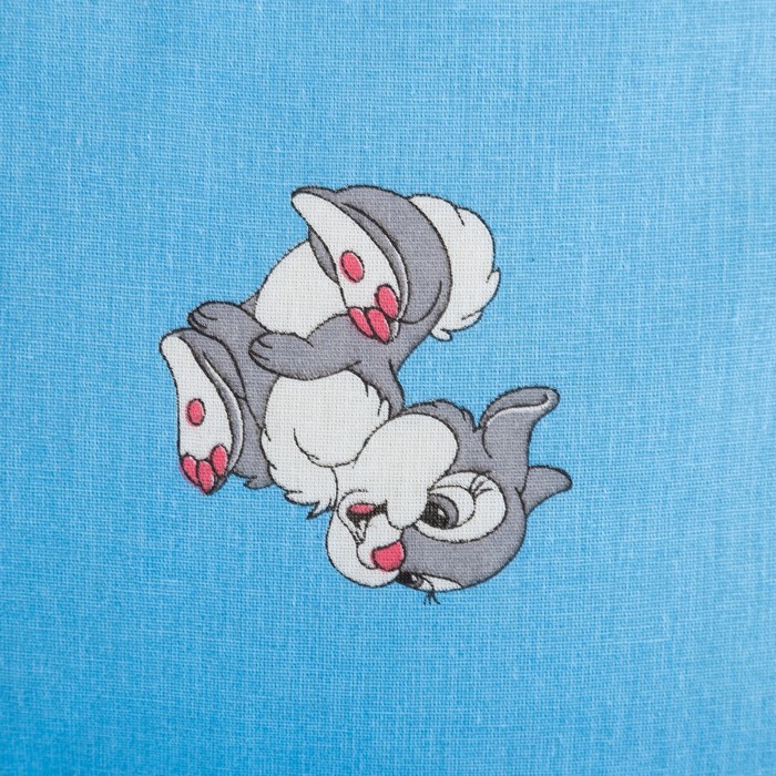 Постельное бельё Экономь и Я 1,5 сп. «Зайки» цвет голубой, 145×210, 150×210, 50×70 см-1 шт, бязь 120 гр/м2 - фото 798332735