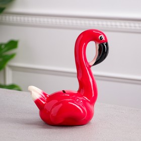 Копилка "Розовый фламинго", керамика, 20.5 см