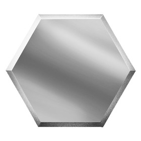 Зеркальная серебряная матовая плитка «Сота» с фацетом 10 мм, 200х173 мм