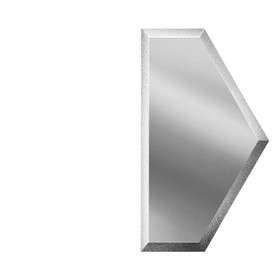 Зеркальная серебряная плитка «Полусота» с фацетом 10 мм, 125х216 мм