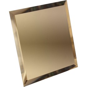 Квадратная зеркальная бронзовая плитка с фацетом 10 мм, 200х200 мм
