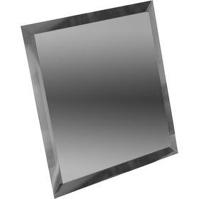 Квадратная зеркальная графитовая плитка с фацетом 10 мм, 180х180 мм
