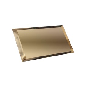 Прямоугольная зеркальная бронзовая плитка с фацетом 10 мм, 480х120 мм