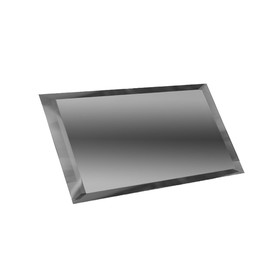 Прямоугольная зеркальная графитовая матовая плитка с фацетом 10 мм, 480х120 мм