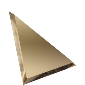 Треугольная зеркальная бронзовая матовая плитка с фацетом 10 мм, 180х180 мм