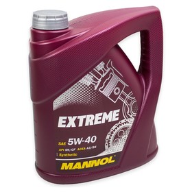 Масло моторное Mannol Extreme 5W-40, SN/CF, синтетическое, канистра, 4 л, (АКЦИЯ 3+1 л) 4677274