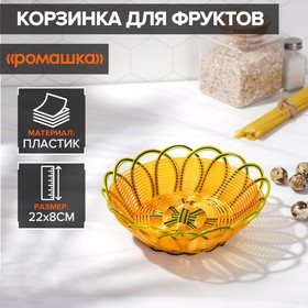 Корзинка для фруктов и хлеба Доляна «Венок», 22×8 см, цвет золотистый в Донецке