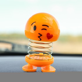 Смайл на пружинке, на панель в авто, сердечко, желтый в Донецке
