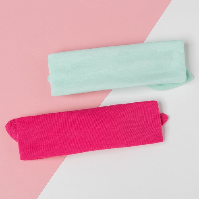 Набор повязок на голову Крошка Я "Бантик" розов/бирюз. р-р 46-48 - фото 798339311