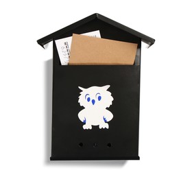 Ящик почтовый с щеколдой, вертикальный «Домик», чёрный