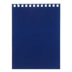 Блокнот А6, 40 листов в клетку на гребне "Корпоративный", обложка мелованный картон, синий