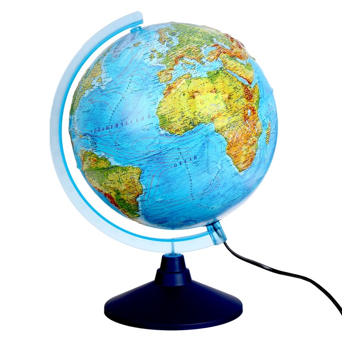 Глобус физико-политический "Глобен", интерактивный, диаметр 250 мм, рельефный, с подсветкой, с очками - фото 554100