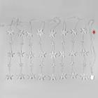 Гирлянда «Бахрома» 2.4 × 0.9 м с насадками «Звёздочки», IP20, прозрачная нить, 186 LED, свечение белое, 8 режимов, 220 В 4356974