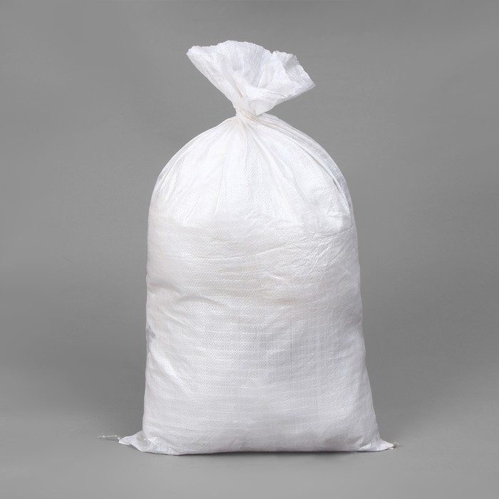 Мешок ПП, 55 × 92 см, на 50 кг, с завязкой, белый