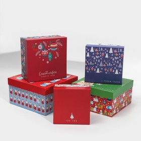 Набор подарочных коробок 5 в 1 «Радости и счастья», 14 × 14 × 8‒22 × 22 × 12 см