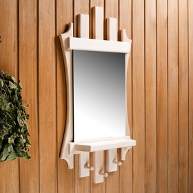 Зеркало резное "Лесенка" с 3мя крючками, 75×40 см