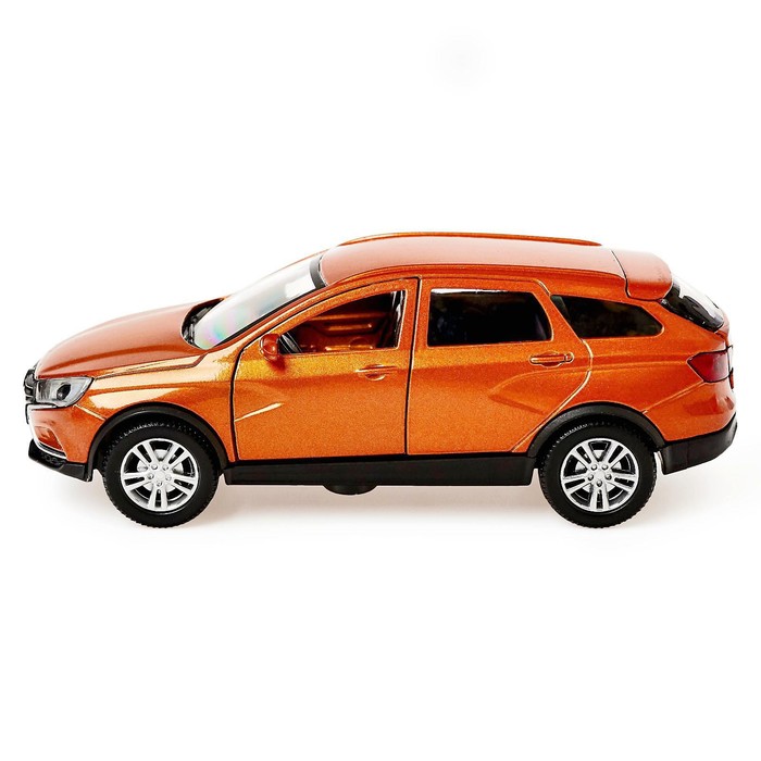 Машина металлическая Lada Vesta SW Cross 12 см, открывающиеся двери, инерционная, цвет золотой - фото 798343479
