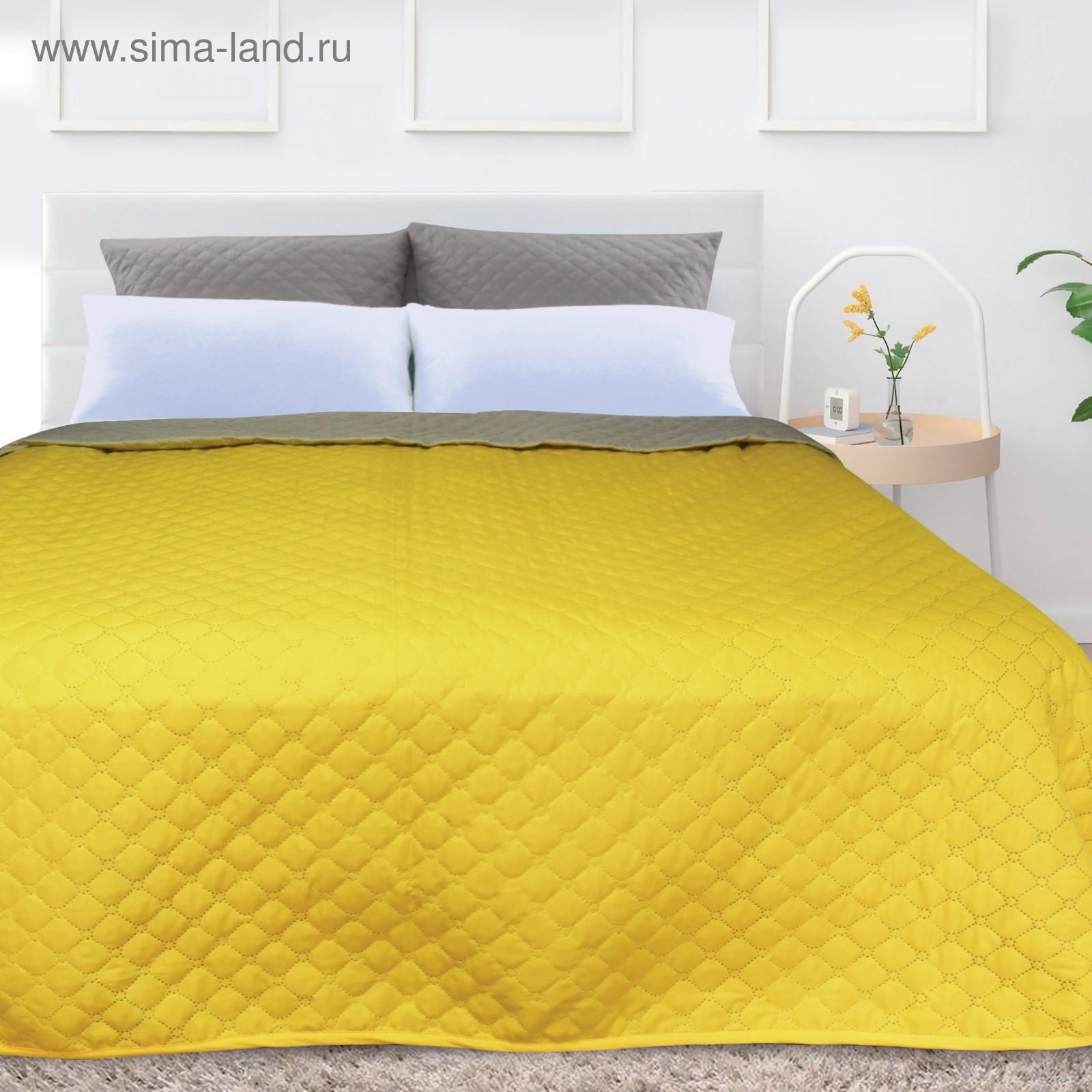 Желтые покрывала на кровать