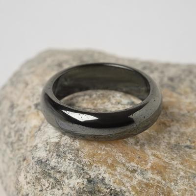 Ring "Hematite" smooth, 5-6mm, color gray, size MIX