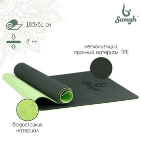 {{photo.Alt || photo.Description || 'Коврик для йоги 183 × 61 × 0,8 см, двухцветный, цвет тёмно-зелёный'}}