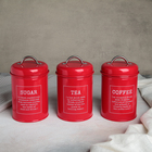 Набор банок для сыпучих продуктов «Рэд», 1 л, 3 шт, цвет красный - фото 749653