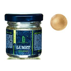 Краска органическая - жидкая поталь Luxart Lumet, 33 г, металлик (песочное золото) "Песчаный пляж", спиртовая основа, повышенное содержание пигмента, в стеклянной банке