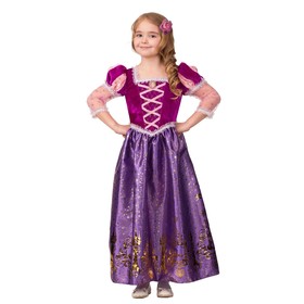 Карнавальный костюм «Принцесса Рапунцель», текстиль-принт, платье, брошь, заколка, р. 28, рост 110 см