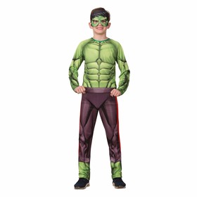 Карнавальный костюм «Халк» без мускулов, текстиль, куртка, брюки, маска, р. 32, рост 128 см
