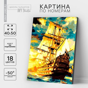 Картина по номерам на холсте 40×50 см «Корабль в океане»