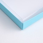 Коробка картонная  с прозрачной крышкой, голубой, 26 х 21 х 3 см 4669194