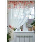 Тюль с подхватом и ламбрекеном "Маки" 250х200см, 100% п/э, вуаль Тюль с подхватом и ламбрекеном "Маки" 250х200см, 100% п/э, вуаль
