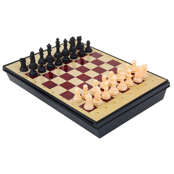 Игра настольная "Шахматы большие", с ящиком, магнитная, в коробке, 30х22 см