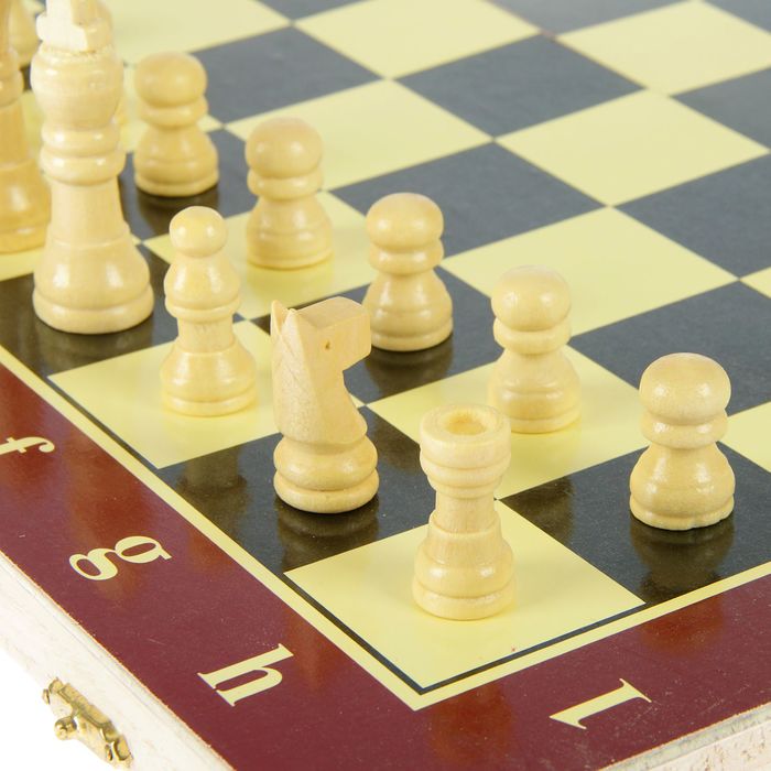 Игра настольная 3 в 1: нарды, шахматы, шашки, поле 39 × 39 см, в плёнке