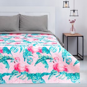 Покрывало "Этель" 1,5 сп Tropical flamingo, 140*210±2 см, микрофибра 4588300