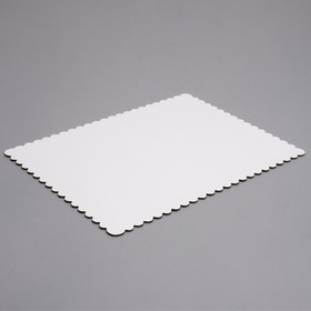 Подложка усиленная, прямоугольная, волна, 30 х 40 см, белый-черный, 3,2 мм