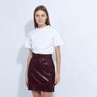 Юбка женская MINAKU "Leather look", длина мини, размер 42, цвет бордо Юбка женская MINAKU "Leather look", длина мини, размер 42, цвет бордо