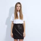 Юбка женская MINAKU "Leather look", длина мини, размер 46, цвет коричневый Юбка женская MINAKU "Leather look", длина мини, размер 46, цвет коричневый