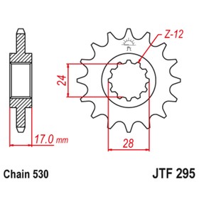 Звезда передняя ведущая JTF295 для мотоцикла, стальная 4720332