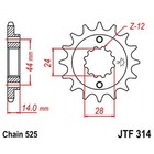 Звезда передняя ведущая JTF314 для мотоцикла, стальная 4720361 - фото 90072
