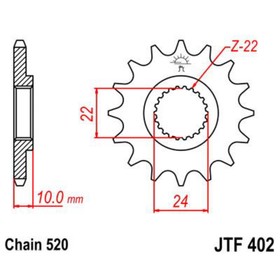 Звезда передняя ведущая JTF402 для мотоцикла, стальная 4720365