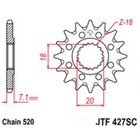Звезда передняя ведущая JTF427 для мотоцикла, стальная с самоочисткой 4720371 - фото 90081