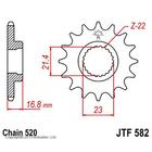 Звезда передняя ведущая JTF582 для мотоцикла, стальная 4720414 - фото 90125