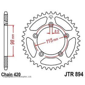 Звезда задняя ведомая JTR894 для мотоцикла стальная 4720513
