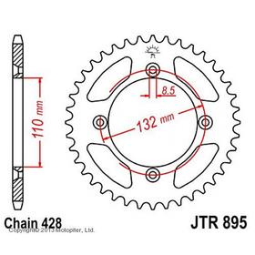 Звезда задняя ведомая JTR895 для мотоцикла стальная 4720514