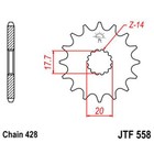 Звезда передняя ведущая JTF558 для мотоцикла, стальная 4720585 - фото 90268