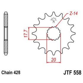 Звезда передняя ведущая JTF558 для мотоцикла, стальная 4720585