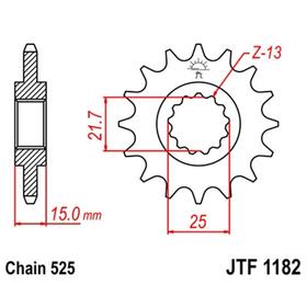 Звезда передняя ведущая JT 1182 для мотоцикла, стальная 4720590
