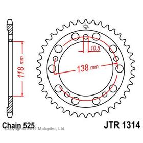 Звезда задняя ведомая для мотоцикла JTR1314 4720593