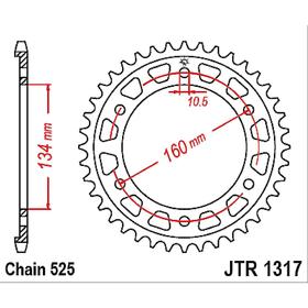 Звезда задняя ведомая стальная JTR1317 4720594